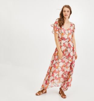Robe en voile imprimé fleuri