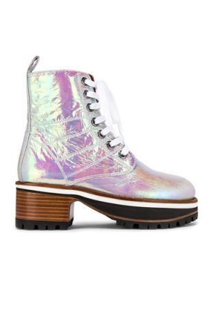 Jessa Holographic Lace Up Boot
