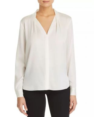Rosalina Pleated V-Neck Blouse