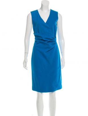 Turquoise Blue Vneck Dress