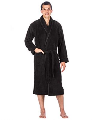 Noble Mount - Mens Plush Robe - Fleece Robe, Mens Bathrobe - Iron ...