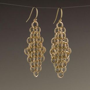 14 k Gold Filled maille boucles d’oreilles - taille 6