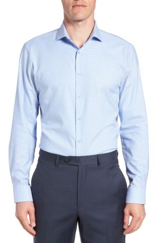 Tech-Smart Trim Fit Stretch Texture Dress Shirt