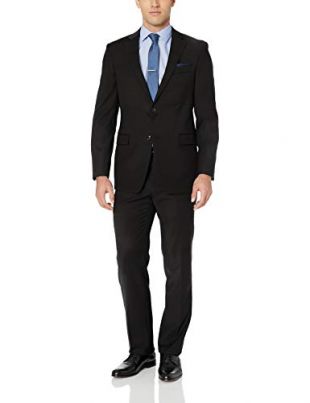 Tommy Hilfiger - Tommy Hilfiger Men's Modern Fit Suit, Black, 48 Regular