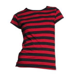 Striped Cotton Red and black T-Shirt