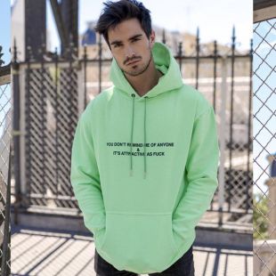 HOODIE ATTRACTIVE NEON GREEN - Pardon My French