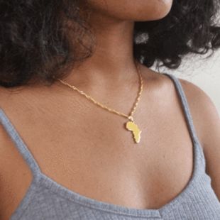 African Map Necklace