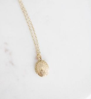 Collier médaillon Léonie doré à l'or fin 24 carats