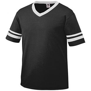 Augusta Sportswear Men's Sleeve Stripe Jersey, Black/White, Large