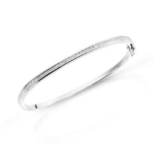 maty - Bracelet Or 750 Blanc Diamant