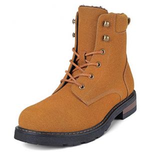 GM GOLAIMAN Men's Motorcycle Snow Dress Boots - Lace Up Zip Cap Toe Ankle Boot Military Tactical Work Combat Hiking Botas Invierno Hombre