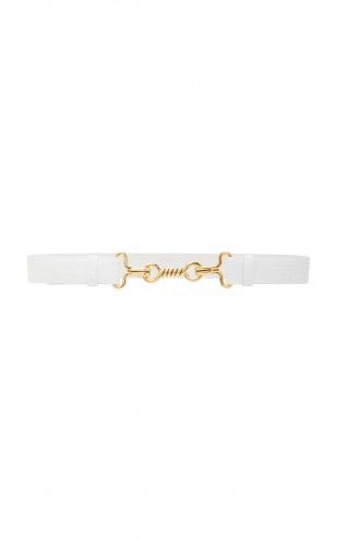 Croc Embossed Leather Skinny Belt