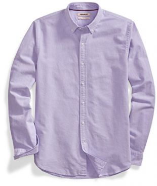 Goodthreads Men's "The Perfect Oxford Shirt" Standard-Fit Long-Sleeve Solid , Purple, Medium
