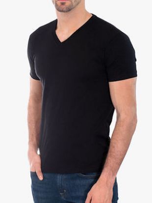 Black V Neck T Shirt Size 6X Large