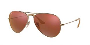Ray Ban RB3025 AVIATOR LARGE METAL 167/2K 58M Demiglos Brushed Bronze/Red Mirror Sunglasses For Men For Women