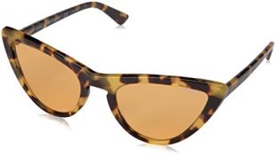 VOGUE Women's Special Collection by Gigi Hadid VO5211S Cat Eye Sunglasses, Brown Yellow Tortoise/Orange, 54 mm