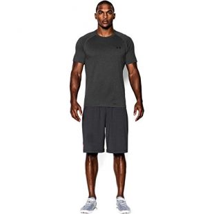 Under Armour Men's Tech Short Sleeve T-Shirt, Carbon Heather /Black, Small