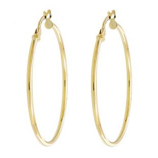 L'Atelier d'Azur - Boucles d'Oreilles Créoles Or Jaune Véritable - Diamètre 3 cm - Femme