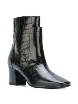 Paris Croc Embossed Ankle Boots