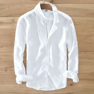 Linen Long Sleeved Shirt Men Brand Clothing Men Shirt
