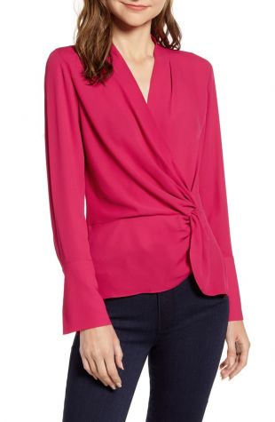 Surplice Twist Front Top