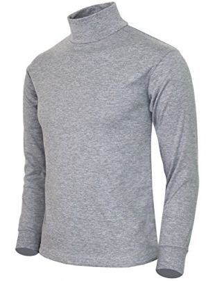 BCPOLO Men's Turtleneck Shirt Long Sleeve Cotton Casual Pullover Shirt