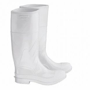 12" White Rubber Rain Boots
