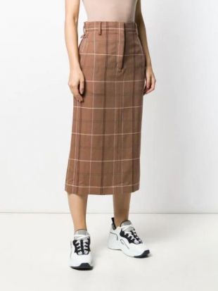 Paper Bag Checked Skirt