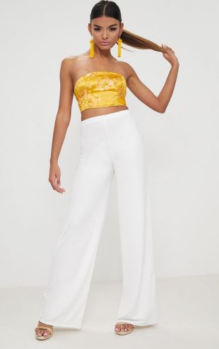 Petite White Wide Leg Pants