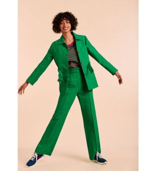 Pantalon Prudence vert en piqué de coton