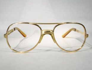 Small AMERICAN OPTICAL 'Drummer' Vintage 80s Eighties Gold Aviator Style Lunettes Optique Frames Lunettes Lunettes Tiny Petite XS Sized