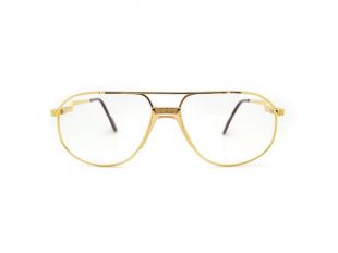 1980 s véritable Hilton exclusif 024 C1 24kt Gold Plated Aviator verres optiques cadre / / Made in Italy / / New Old Stock