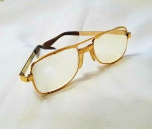 Lovely Vintage Lunettes Aviateur Pour Homme Cadre UNIVIS 140 mm Made in USA Gold Tone