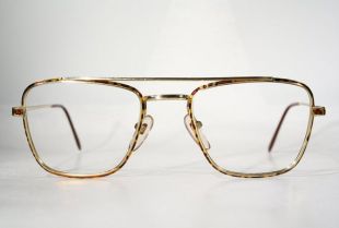 Légère B grade: véritable des années 80 1980 's or et léopard métal aviateur style lunettes cadres lunettes hommes taille large