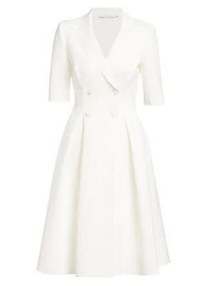 Flared Elbow Sleeve Suit Dress