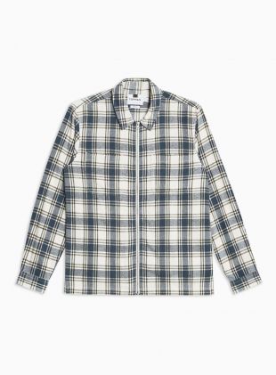 Blue and White Check Shirt