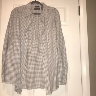 Long Sleeve Blue and White Checkered Shirt