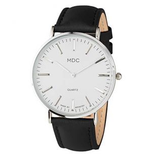 MDC Mens Minimalist Ultra Thin Dress Casual Watch Genuine Leather Strap Slim Classic Formal Quartz Wrist Watches for Men