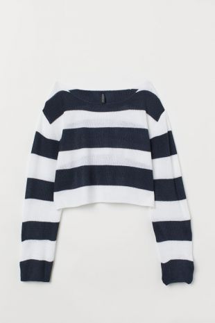 H&M - Striped Sweater - Dark blue/white - Ladies