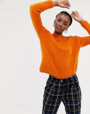 New Look - Pull à boutons - Orange | ASOS