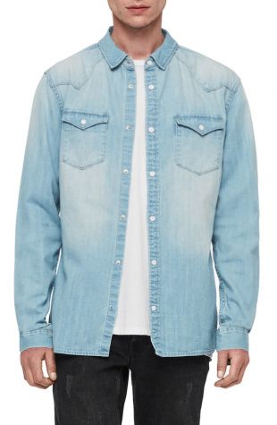 ALLSAINTS Cardock Slim Fit Denim Shirt | Nordstrom