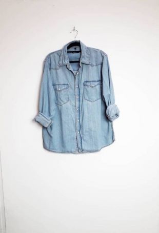 Denim bleu chemise Vintage denim bleu bouton vers le bas de la chemise en denim extra large chemise Vintage denim bleu clair bouton jusqu’à Chambray denim chemise XL