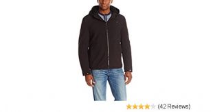 Tommy Hilfiger Men's Filled Soft Shell Hooded Open Bottom Jacket with Full Sherpa Lining