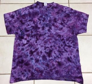 cool!  Unisex XL Tie teinture / t-shirt teint sur glace t-shirt violet et bleu pourpre scrunch extra large cravate de l'équipage cravate teintée #202