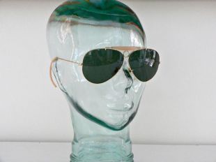 Ray-Ban Aviator lunettes de soleil - or w / barre transversale - Vintage Sharp Shooter des années 1970 / Solo Style - 62 mm lentilles - Excellent État !