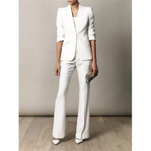 White Pant Suits For Women Business Work Suits Slim Formal Female ...