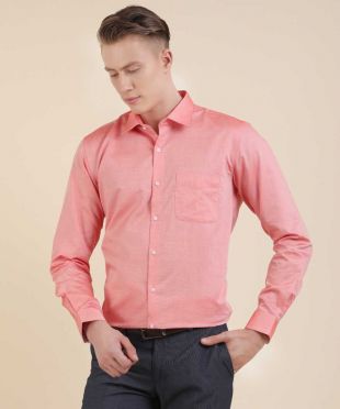 Men Solid Formal Pink Shirt