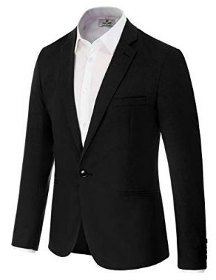 PAUL JONES Men's Slim Fit One Button Blazer Jacket Casual Suit Jacket