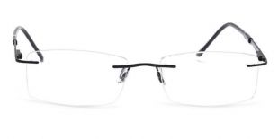 Black Rimless Rectangle Eyeglasses