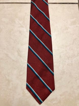 Repp soie Vintage Rouge & bleu cravate rayée Ivy League Trad